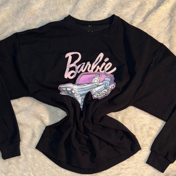 Black Barbie Sweatshirt with Pink and Purple Graphic - Picture 1 of 8